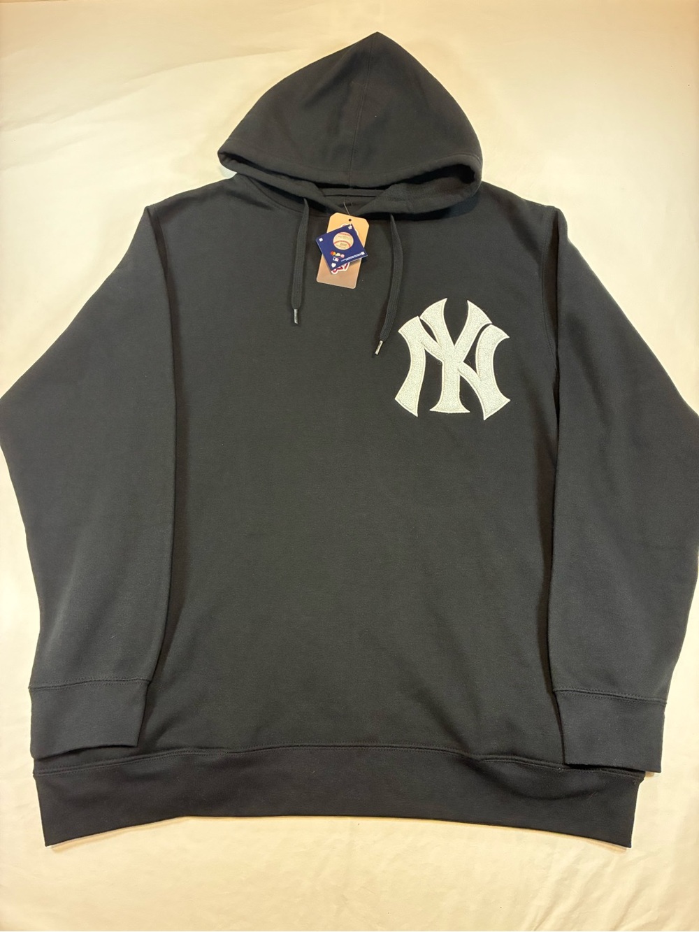 Men's Black Pullover Hoodie with NY Team Logo